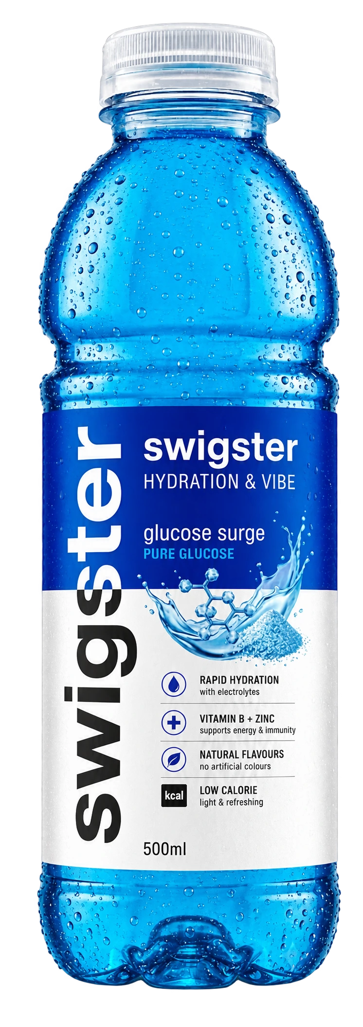 Blue hydration drink bottle