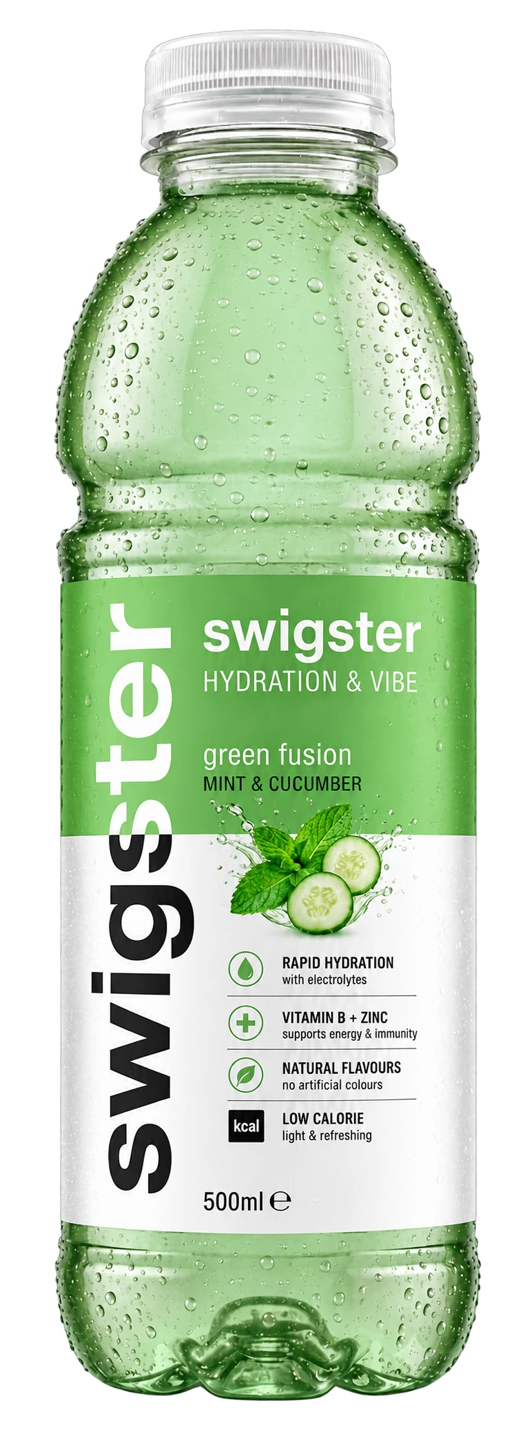Green fruit hydration drink bottle concept