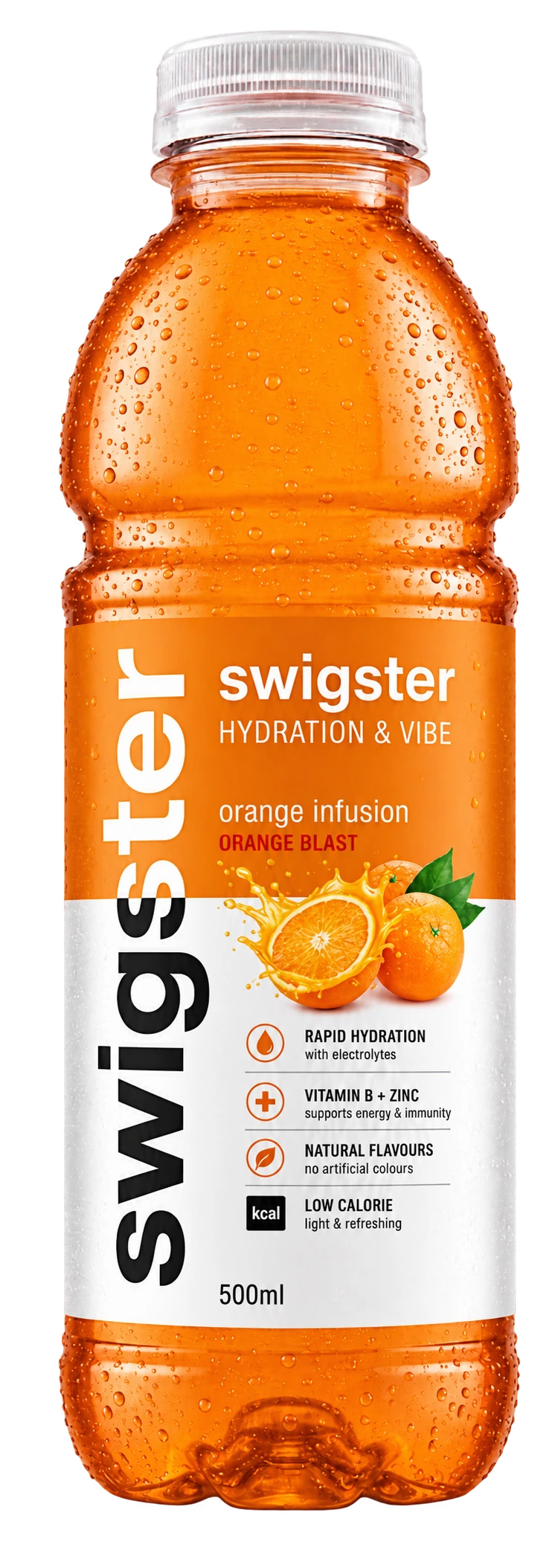 Orange hydration drink bottle